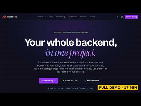 Excalibase: databases, APIs and app hosting you can own Demo Video