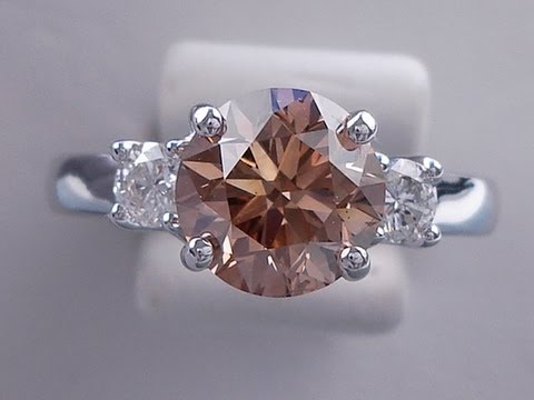 2.38 ctw Round Brilliant Natural Chocolate VS2 Diamond Engagement Ring - BigDiamondsUSA