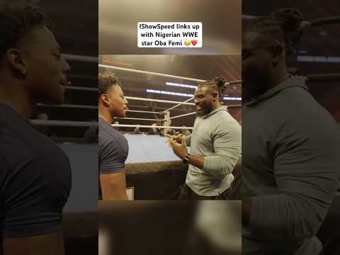 IShowSpeed links up with Nigerian WWE star Oba Femi 😂❤️ #nigeria #ishowspeed
