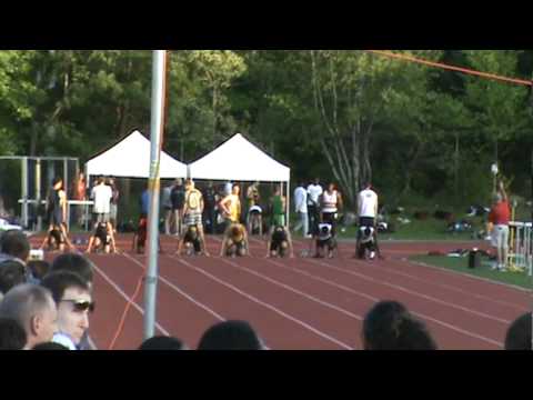 R16 MHS Boys spring track 2012 100 m dash Hockomock Championship