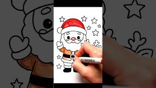 #Christmas #SantaClaus Kawaii Coloring Santa & His Reindeer | Cozy Christmas Coloring Page