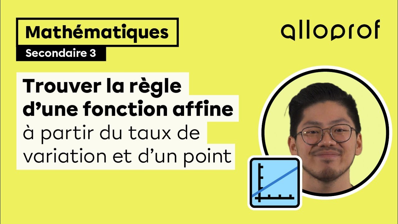Trouver la règle d'une fonction affine à partir du taux de variation et d'un point