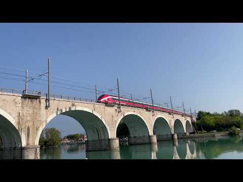 Trenitalia Frecciarossa Venezia Santa Lucia - Milano Centrale. ETR 500 #4k