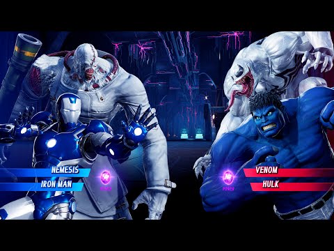 Nemesis & Iron Man vs Anti-Venom & Blue Hulk (Very Hard) - Marvel vs Capcom | 4K UHD Gameplay