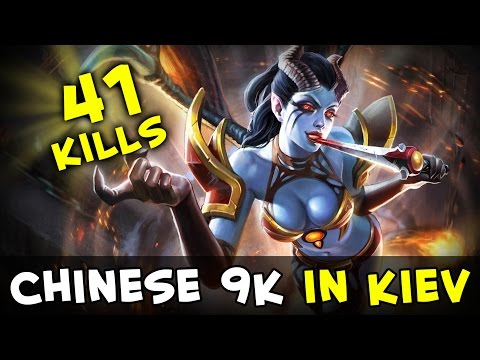 41 kills Queen of Pain — Chinese 9000 MMR in Kiev pub by Sccc