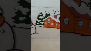 Painting a Snowy Scene with a Charming Snowman
