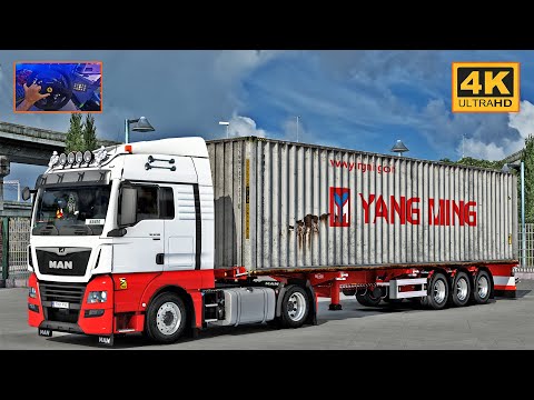MAN TGX E6 500 | ETS2 Gameplay 4K + wheel cam | Zürich - Metz
