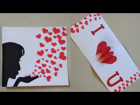 DIY Valentine's day card|Heart Pop Up Card|Making Greeting Card for Anniversary/Valentines|Hearts Video