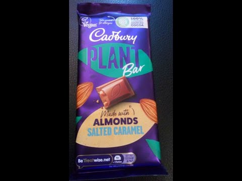 Vegan Cadbury Plant Bar . Made with Almonds Salted Caramel . Review