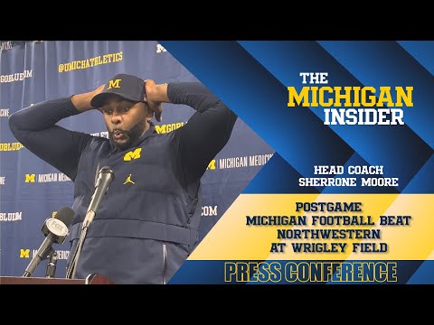Sherrone Moore press conference after Michigan football beat Northwestern at Wrigley Field