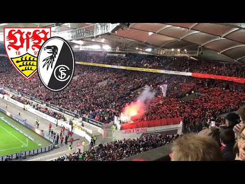 VFB Stuttgart vs. SC Freiburg Sport Club - Derby - Bengalos Ausschreitungen der Ultras (Muchachos)