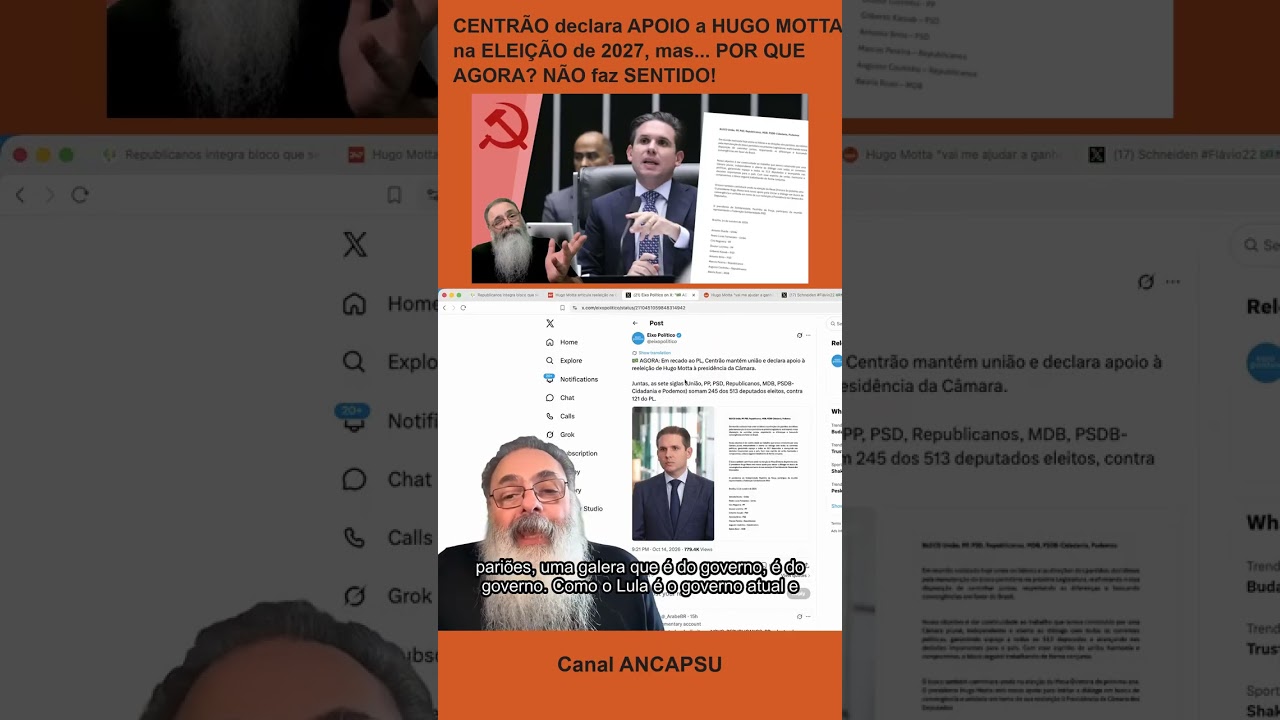 CENTRÃO declara APOIO a HUGO MOTTA na ELEIÇÃO de 2027, mas... POR QUE AGORA? NÃO