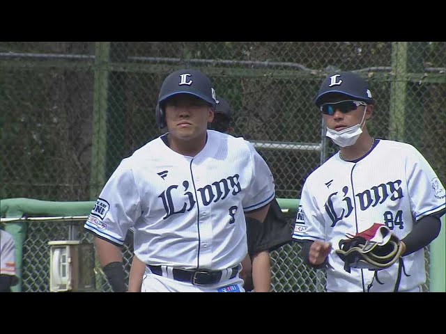 【ファーム】ライオンズドラフト1位ルーキー・蛭間拓哉 左中間へ2点タイムリーヒットを放つ!!  2023年3月31日 埼玉西武ライオンズ 対 読売ジャイアンツ