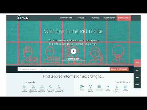 Responsible Research and Innovation Toolkit tutorial