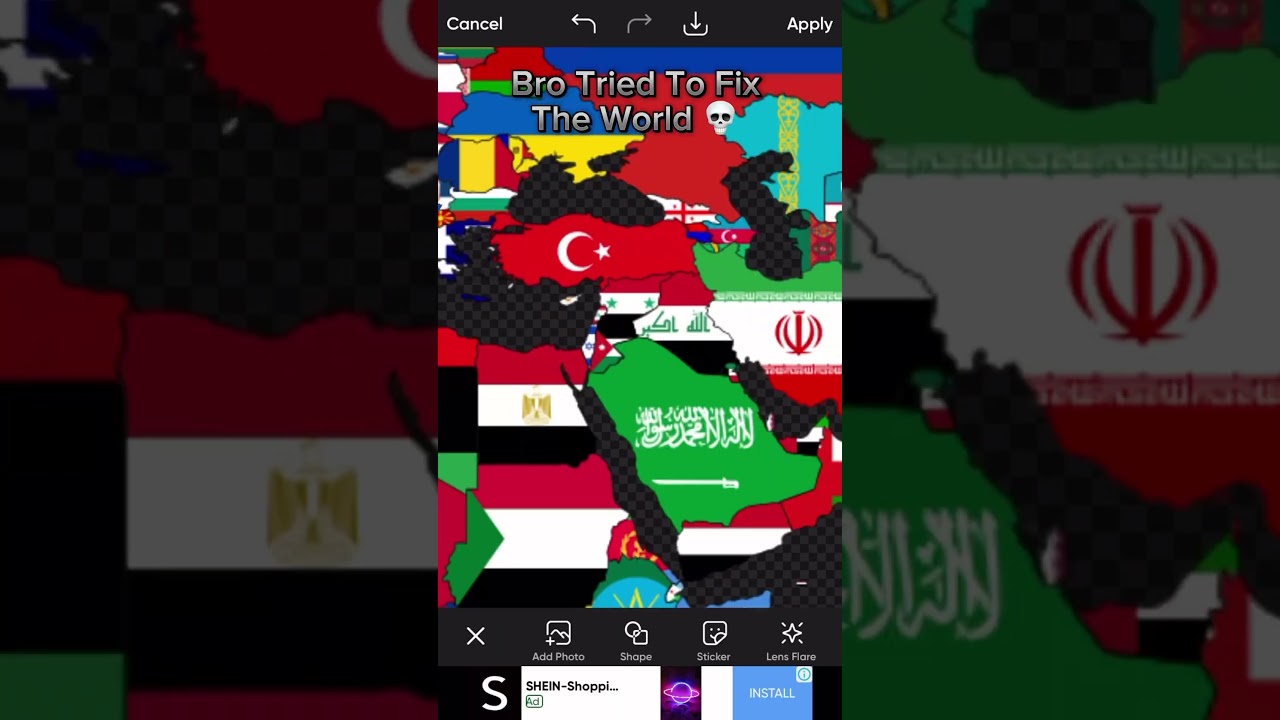 Bro Tried To Fix The World Map 💀 #shorts #geography #mapping #map #flags #kosovo #taiwan #picsart