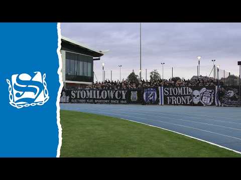 Doping kibiców Stomilu Olsztyn podczas meczu z Granicą Kętrzyn