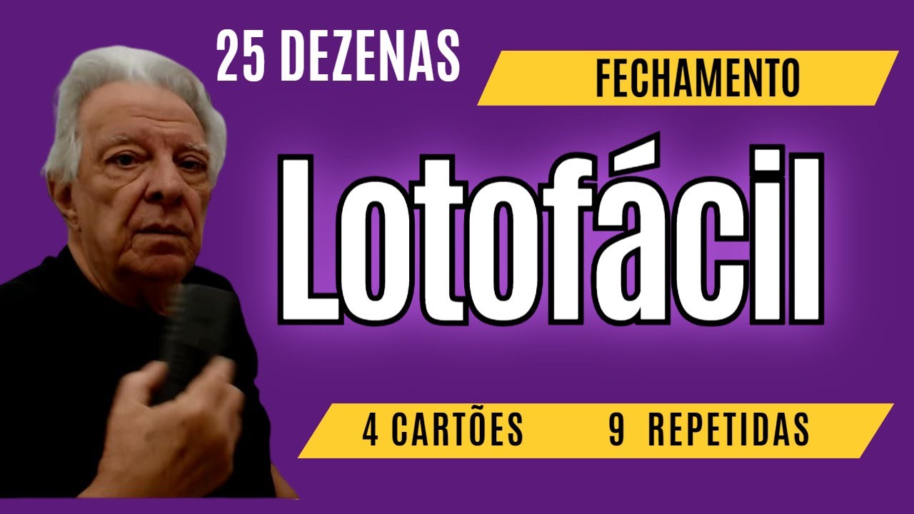 LOTOFÁCIL com PROVA de PRÊMIO - 25 DEZENAS em 4 CARTÕES com 9 Repetidas do Último Resultado