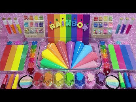 Vídeos de Slime  💛 💚ASMR 💙 💜 satisfactorios ❤️ 🧡  Mezclando maquillaje y brillo en Slime