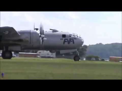 B-17 B-29 Bomber Takeoffs and Flybys Reading PA June 2012