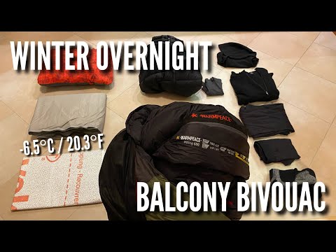 WINTER OVERNIGHT BALCONY BIVOUAC - Warmpeace Viking 600, Therm-a-Rest XTherm, merino wool
