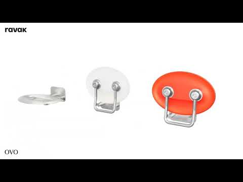 Ravak Ovo P II - Sprchové sedátko Clear, 41x35 cm, nerez/čirá B8F0000048