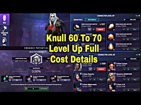 Knull 60 Level To 70 Level Up Full Cost Details - Marvel Future Fight