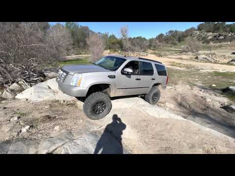 Escalade off road at Folsom Lake