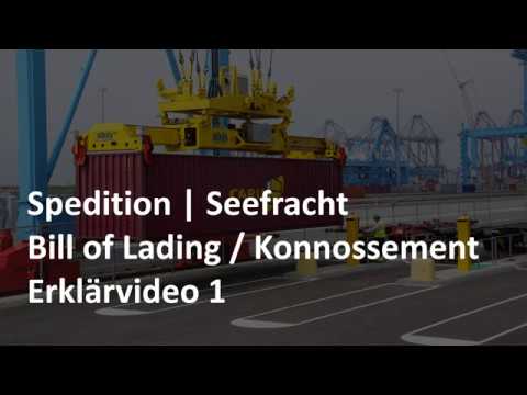 Das Konnossement / Bill of Lading - Erklärvideo 1/3 (Dokument) | Seefracht | Spedition