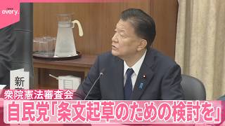 【衆院憲法審査会】自民党、改正条文起草の検討提案