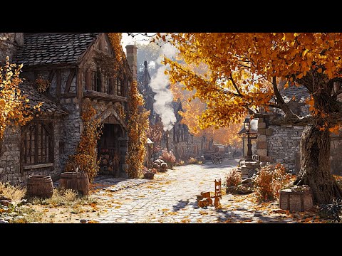 Stroll Through a Medieval Village in Autumn – Relaxing Medieval Folk Music for Peaceful Evenings