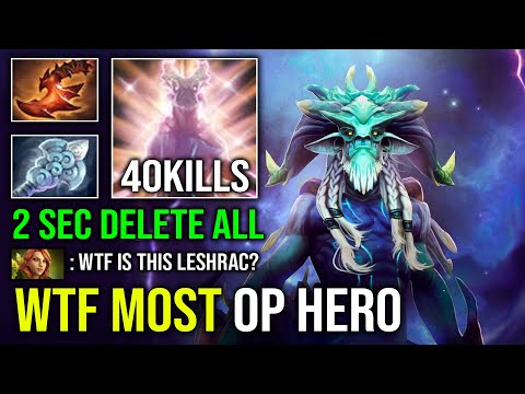 NEW 7.40 MOST OP HERO 12Min Godlike 100% Pure Damage Unlimited Skill Spam Leshrac Dota 2