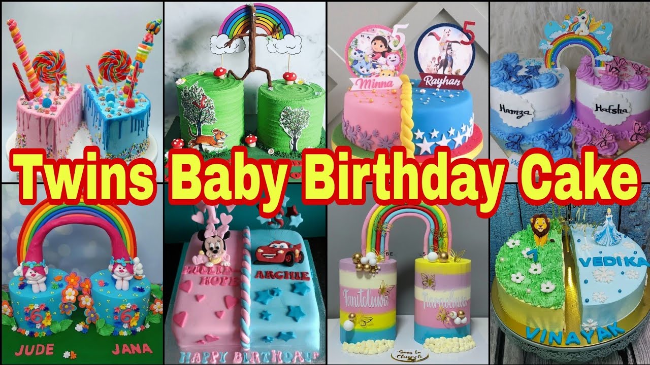 Unique Birthday Cake Ideas For Twins/Lovely Birthday Cake For Twins Baby/Twins Birthday Cake #Twins