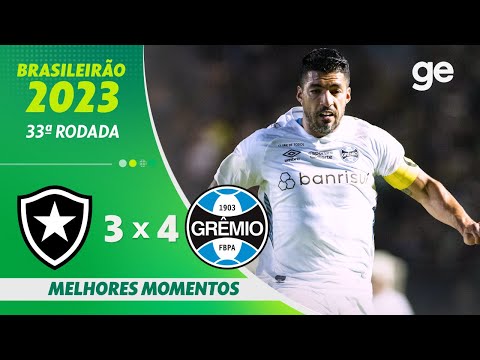 Gols e lances de Botafogo x Grêmio