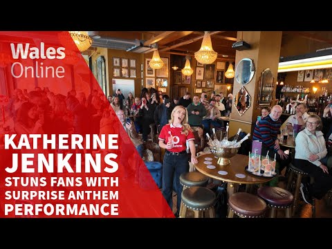 Katherine Jenkins turns up at packed pub ahead of Wales v England and stuns fans with anthem