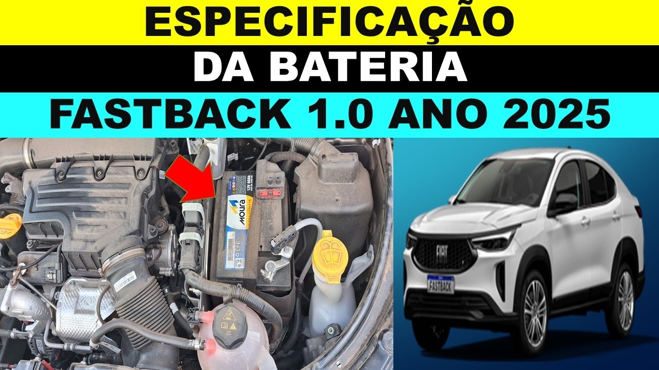 Especificação da bateria do Fastback 1.0 ano 2025, qual tamanho da bateria original?