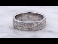 video - White Mokume Wedding Band with a Light Etch