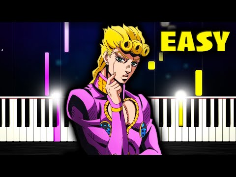 Giorno's Theme - Best Part - EASY Piano Tutorial by PlutaX