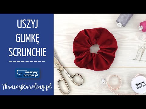 Scrunchie Gumka Frotka Tutorial DIY Tkaniny Karoliny