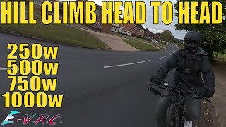 Ebike Hill Climb Test - 4 Electric bikes. How much POWER is Needed