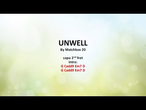 Unwell by Matchbox 20 - Easy acoustic chords and lyrics