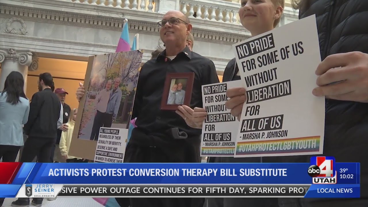 LGBTQ activists protest conversion therapy substitution bill