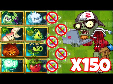 PvZ 2 Plants No Plant Food VS 150 ZCorp HelpDesk Zombie - Who Will Win?