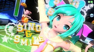 [60fps Full-cast] SING & SMILE - Project DIVA Arcade future tone English lyrics Romaji subtitles