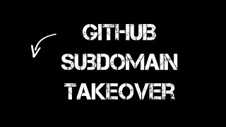Subdomain Takeover Exploit : Exploiting GitHub Pages #WebSecurity #Eth