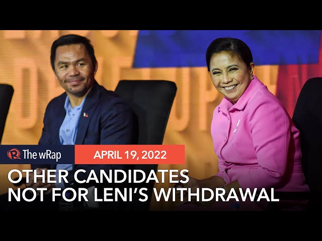 Pacquiao rejects Moreno’s ‘Leni withdraw’ call – campaign manager