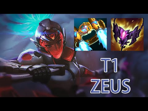 T1 Zeus Akali Top VS Gangplank | KR Challenger Patch 13.22