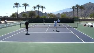 preview picture of video 'Max Mirnyi and Daniel Nester practicing at BNP Paribas Open, Indian Wells, 2012'