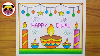 Diwali Drawing / Diwali Drawing Easy Step By Step / Happy Diwali Drawing / Diwali Festival Drawing