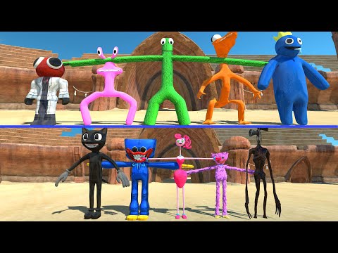 Which Team Will Win? Rainbow Friends vs Poppy Playtime - Animal Revolt Battle Simulator