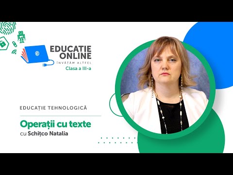 Educație tehnologică, Clasa a III-a, Operații cu texte